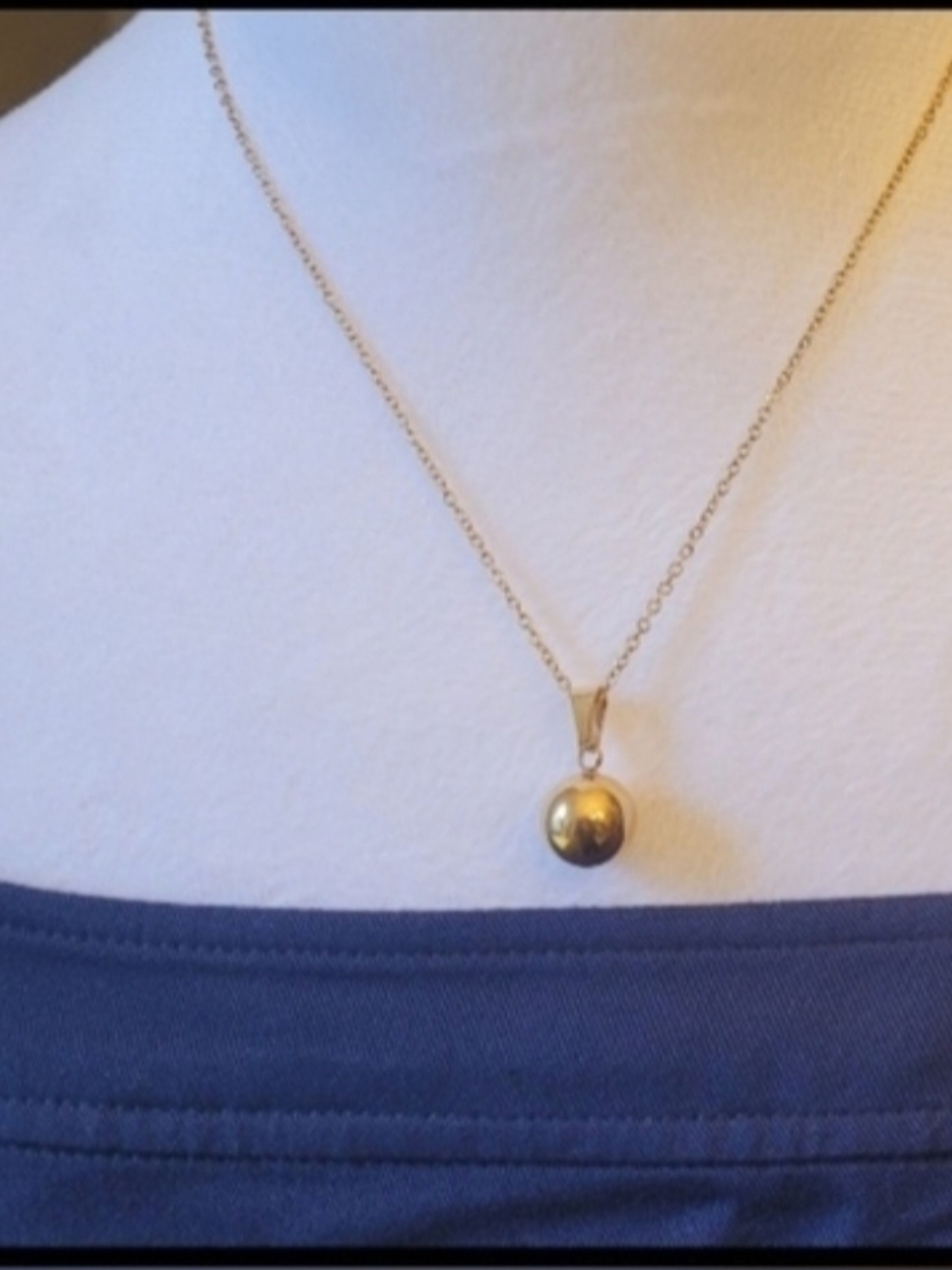 Classic Gold Ball Pendant Necklace for Women